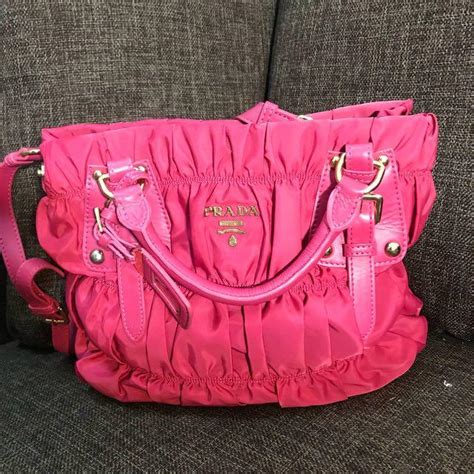 fake pink prada duffle bag|prada ruched nylon bag.